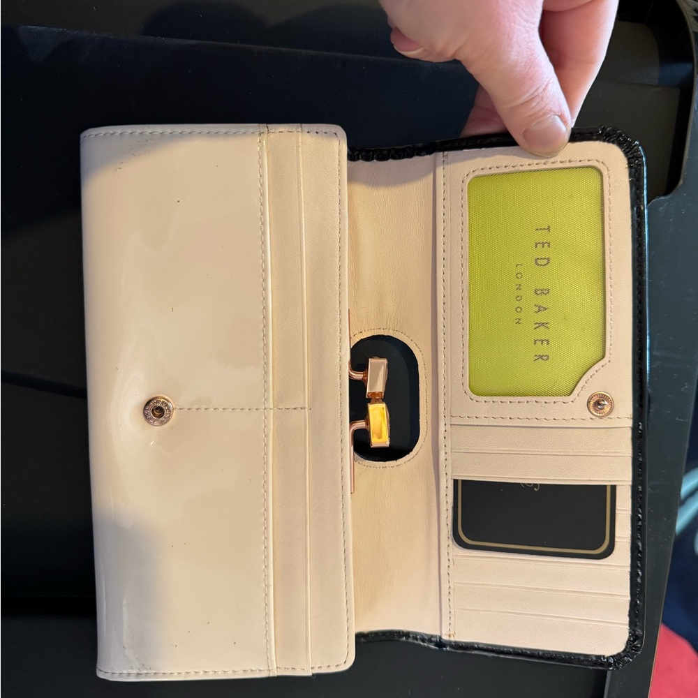 Ted Baker Black Cream and Gold Wallet